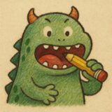えんぴつをくわえて、ガリガリかじっちゃう、おばけはなんだ？